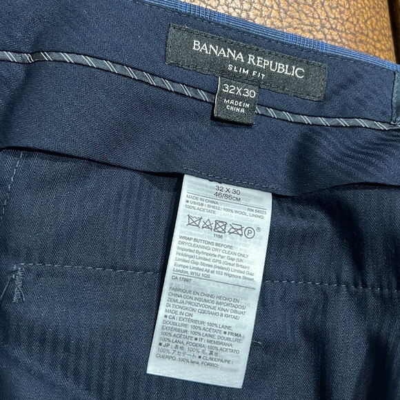 Like New Banana Republic Dress Italian 100% Wool Fabric Slim Fit Marlane Pants! - Picture 8 of 8
